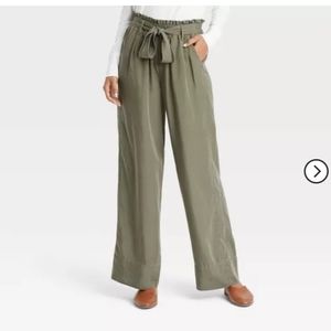 High rise wide leg pants in olive green size XXL fits women's 16-18 New …